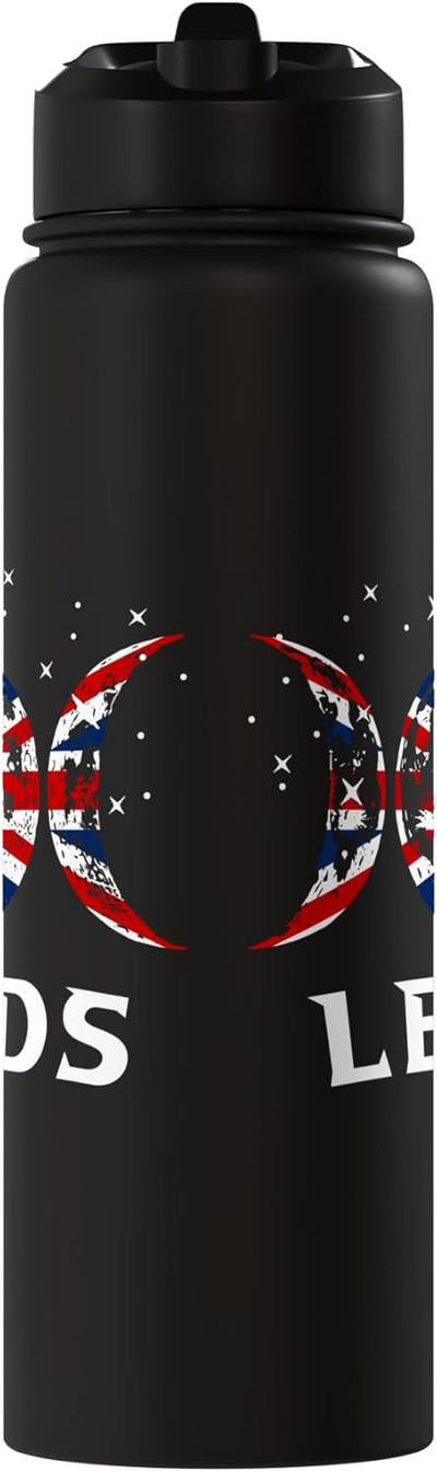 Botella de agua aislada de acero inoxidable con bandera del Reino Unido