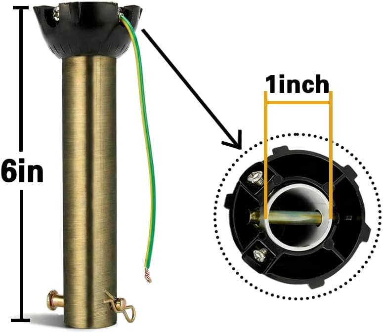 2 Barras Extensión Ventilador 6pulg Varilla Descendente Bola