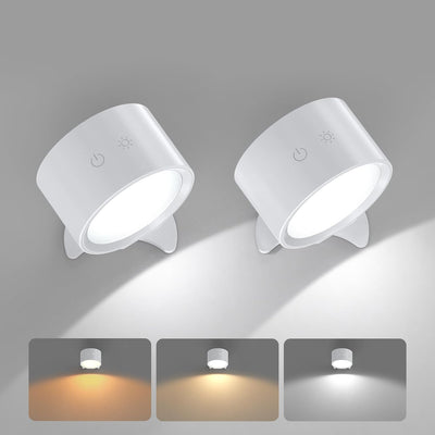 Lámpara pared LED recargable 3 colores 4 brillos rotación 360°