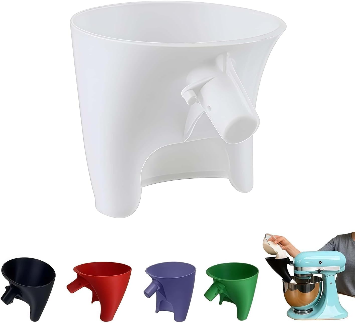 Embudo de harina antisalpicaduras para KitchenAid de 5 cuartos