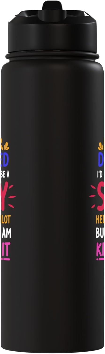 Botella agua acero inox aislada piloto helicóptero