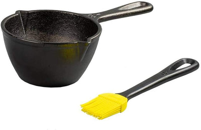 Olla Hierro Fundido 15.2oz Pincel Silicona Untar Negro Amarillo