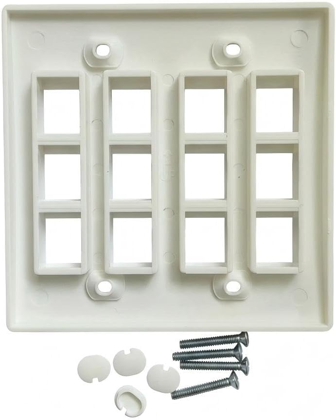 Placa pared Keystone 12 puertos comp con conectores