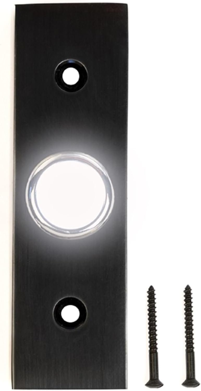 Timbre puerta LED bronce aceitado 3.65x1.10pulg