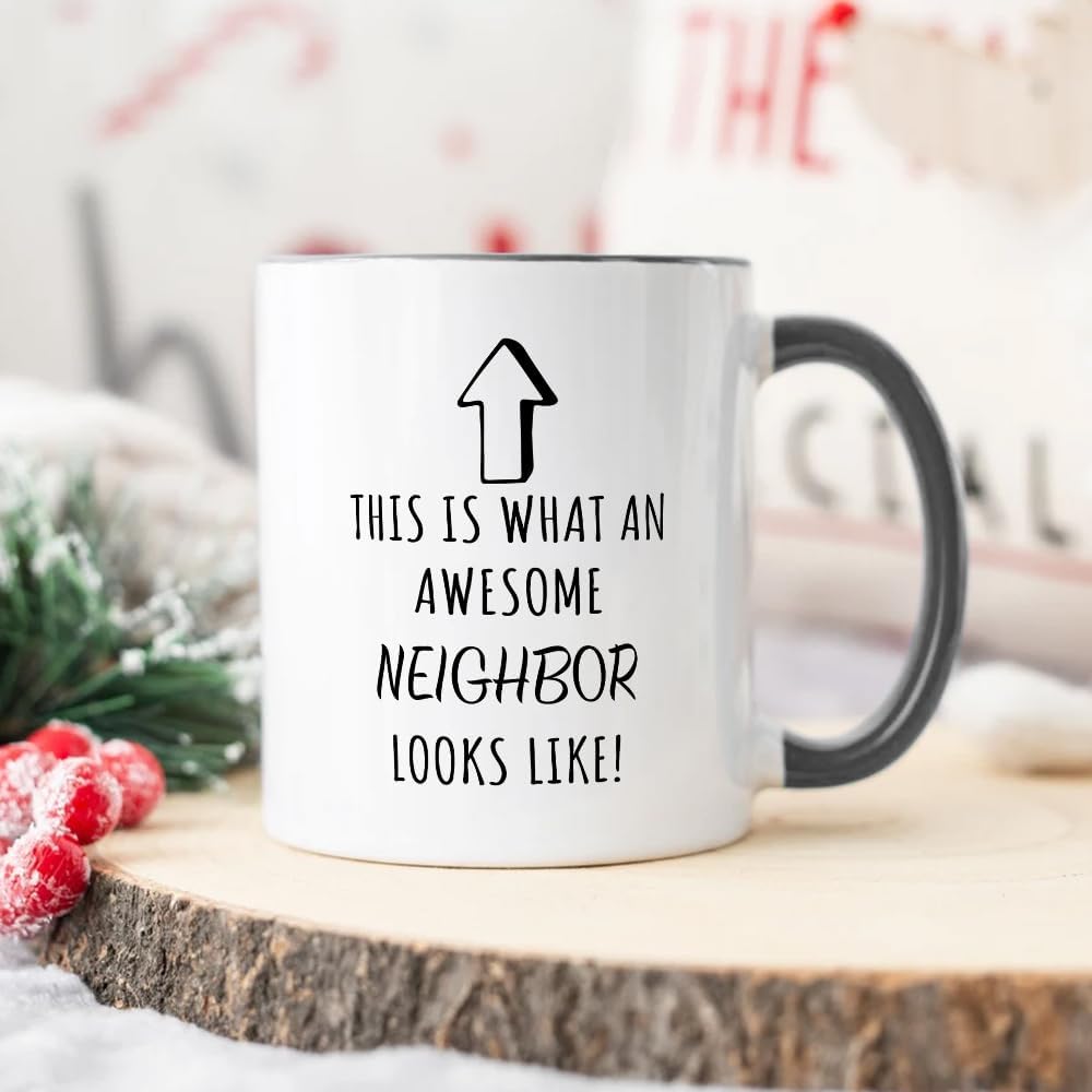 Taza de regalo divertida para vecinos de mudanza y nueva casa