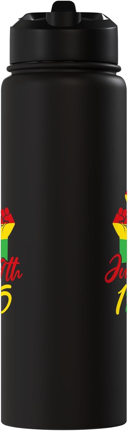 Botella de agua acero inoxidable aislada Juneteenth