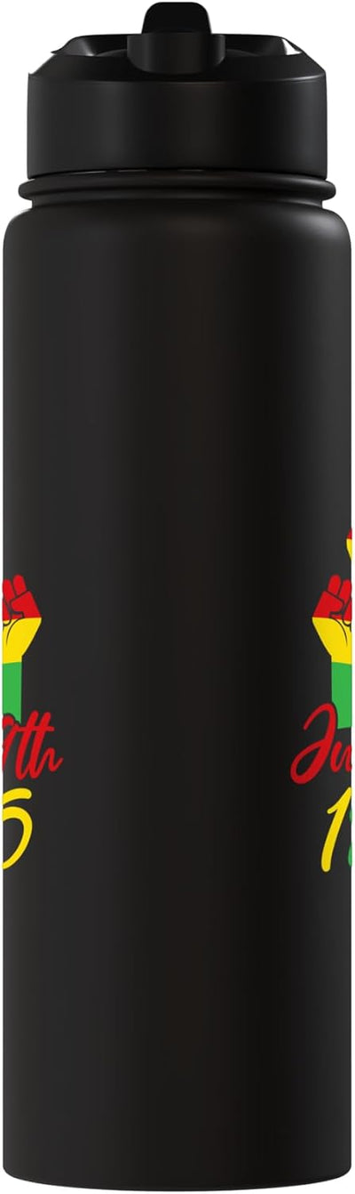Botella de agua acero inoxidable aislada Juneteenth