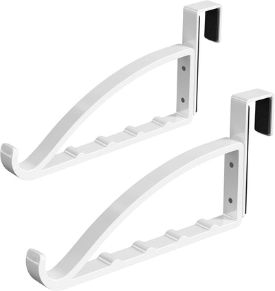 2 Pzas Perchero Metal Blanco Puerta Con Gancho
