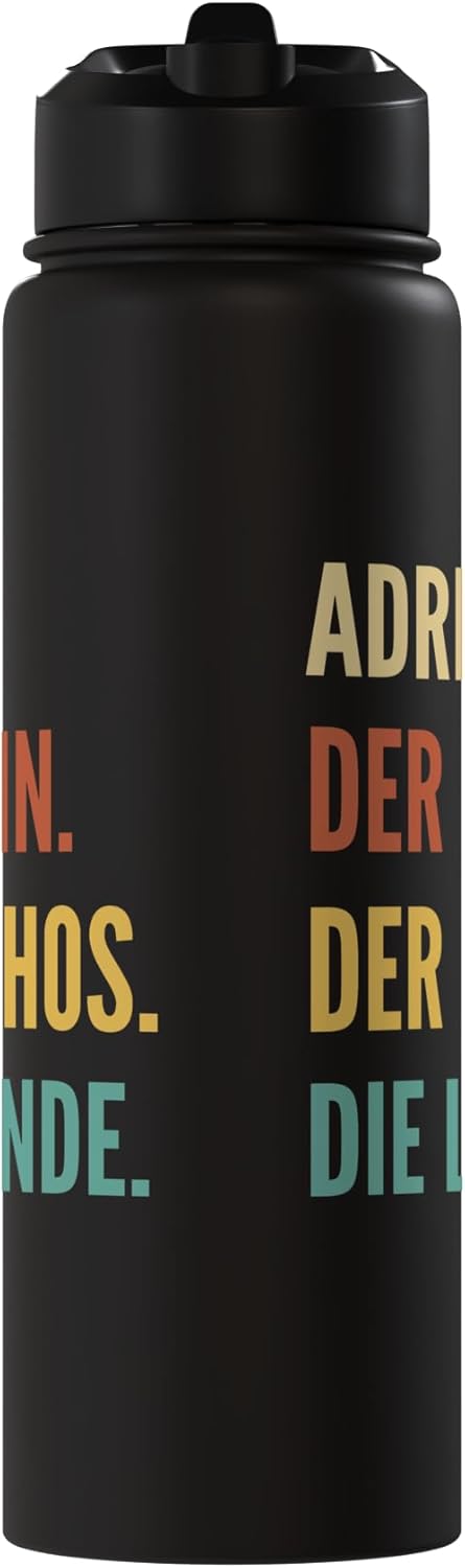 Botella de agua acero inoxidable sin BPA con nombre Adrien