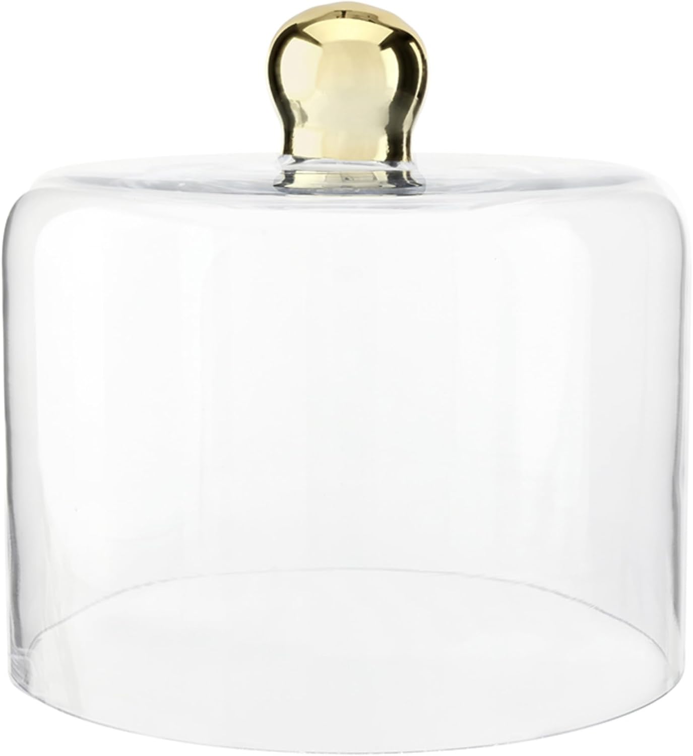 Soporte postre pedestal cristal perilla dorada 11.5x7.75pulg