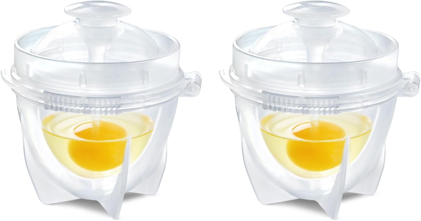 Olla para microondas paquete 2 tazas dobles sin BPA antiadherente