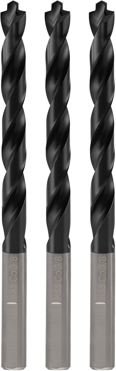 Set 3 Brocas Metal 3/8pulg Cobalto M35 TiAlN Punta Bala