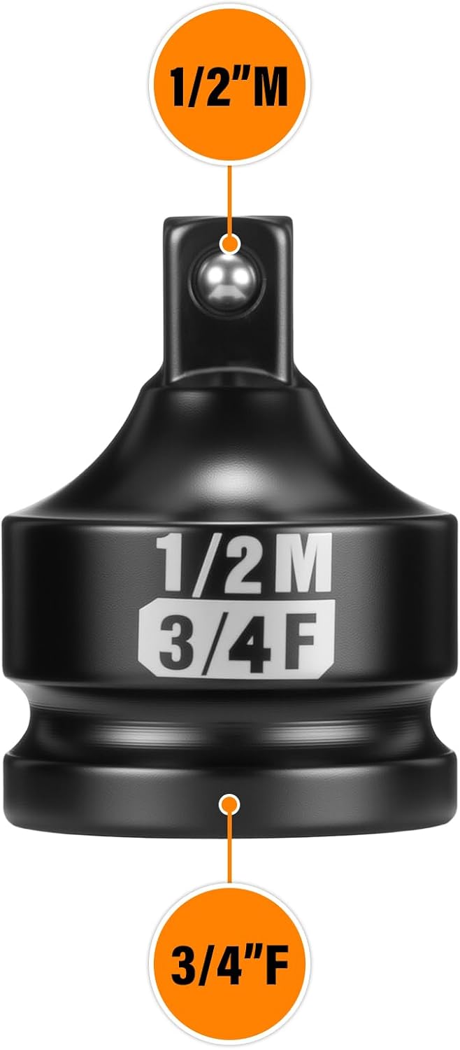 Juego 2 adaptadores enchufe M 3/4 a F 1/2 acero CR-MO