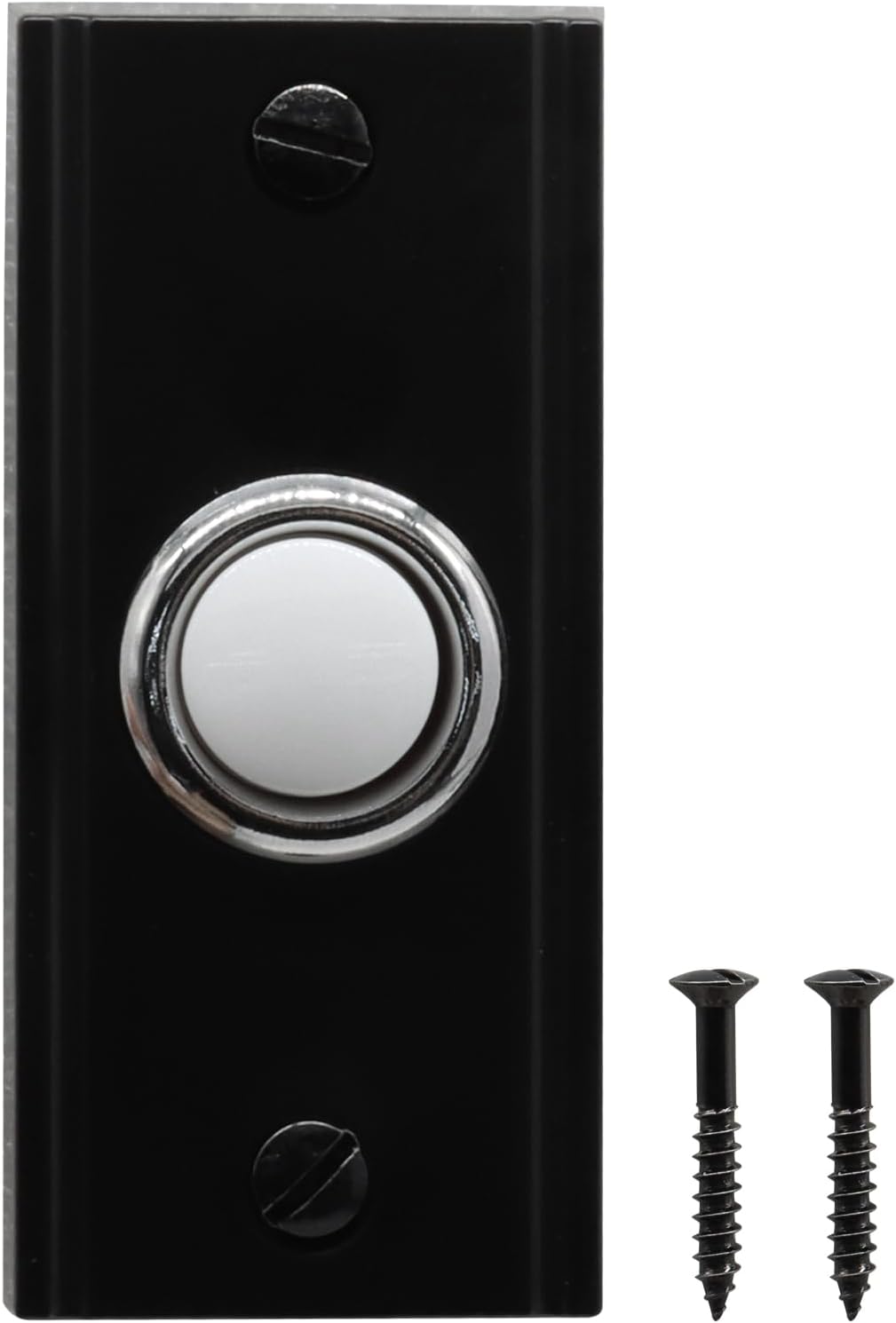 Botón timbre iluminado metal con luz LED negro
