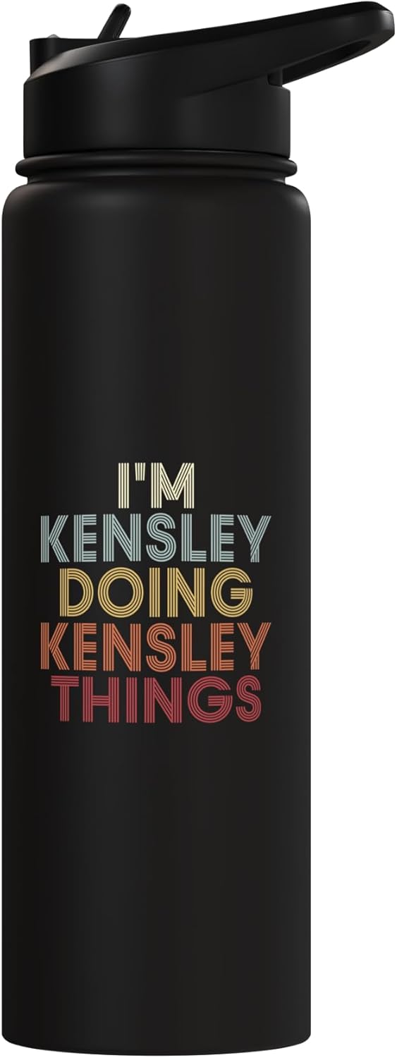 Bottella de agua personalizada Kensley acero inoxidable aislada
