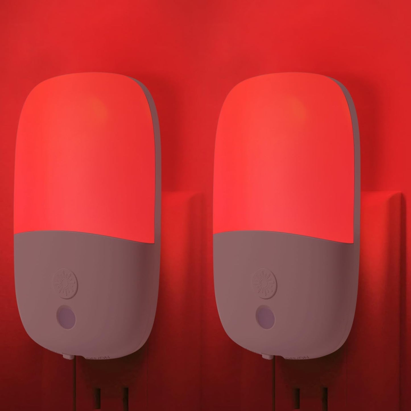 Luz Nocturna Roja 670nm Con Enchufe Retráctil 2uds