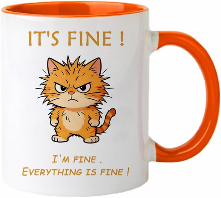 Taza Sarcastic Pet Lover 12 oz doble cara interior naranja apta para microondas