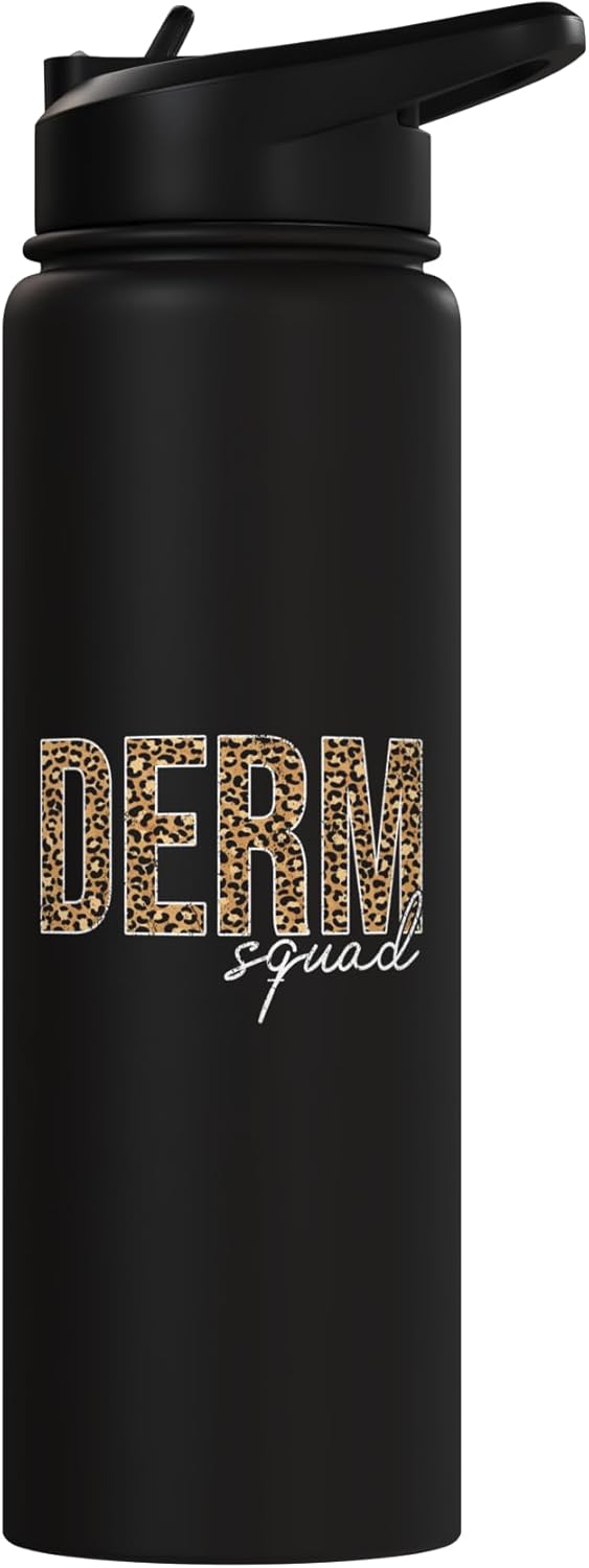 Botella de agua acero inoxidable aislada Vintage Derm Squad