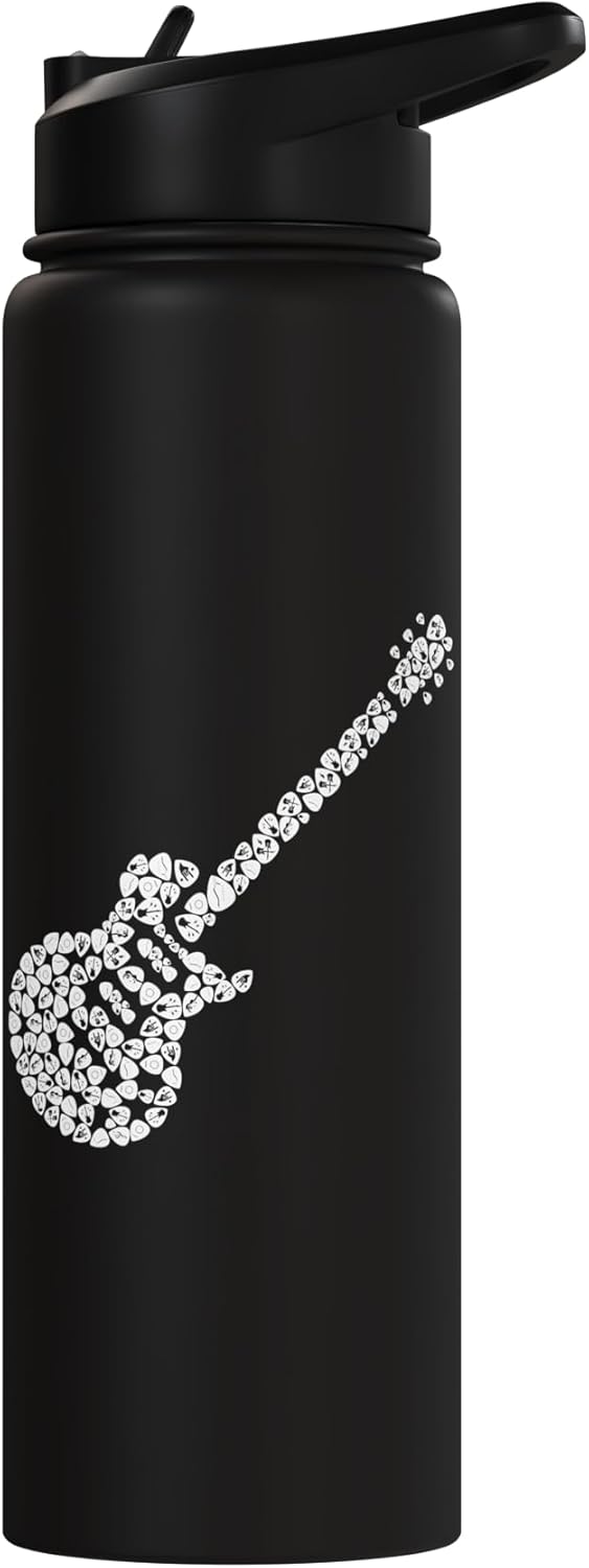 Botella de agua aislada de acero inoxidable para guitarra