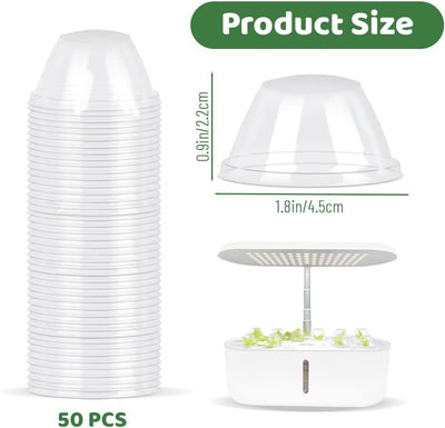 50 Tapas Cúpulas Cultivo 1.57pulg Transparente
