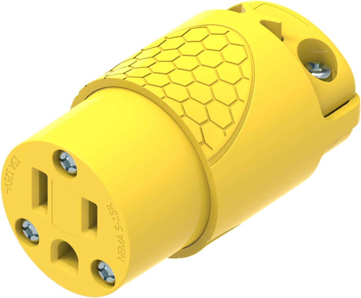 Conector eléctrico hembra 15A 125V NEMA 5-15R UL amarillo
