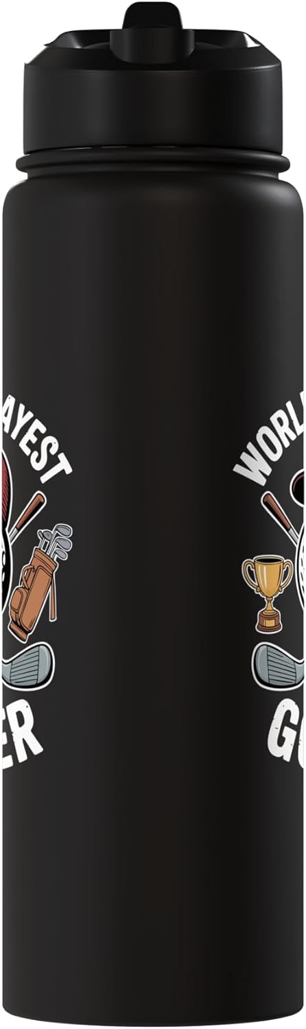 Botella de agua aislada de acero inoxidable con tapón rojo