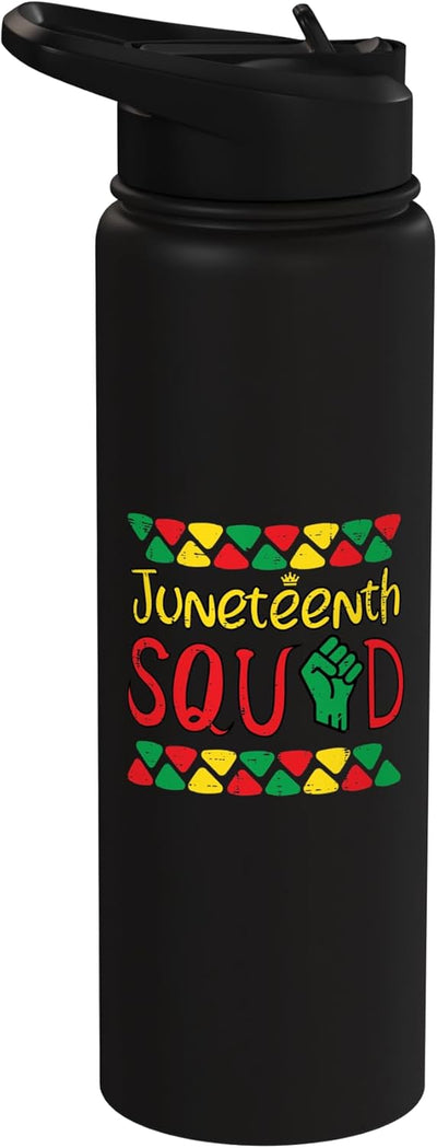 Botella de agua acero inoxidable Juneteenth Familia Afroamericana