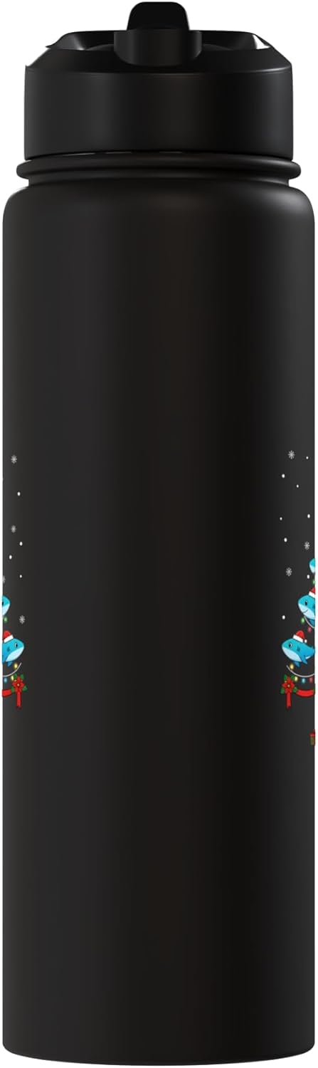 Bolso termo para agua navideño de acero inoxidable con gorros de santa
