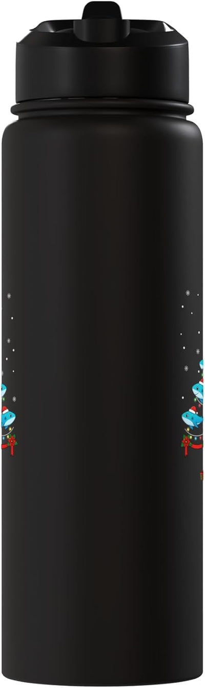 Bolso termo para agua navideño de acero inoxidable con gorros de santa
