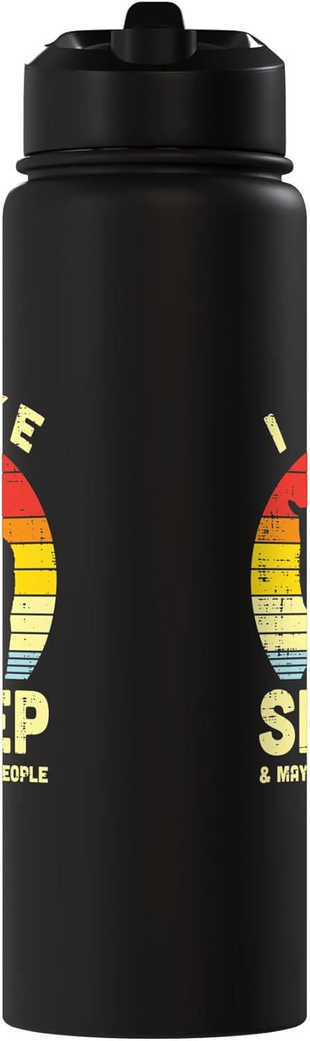 Botella de agua aislada de acero inoxidable regalo para granjero con animales retro