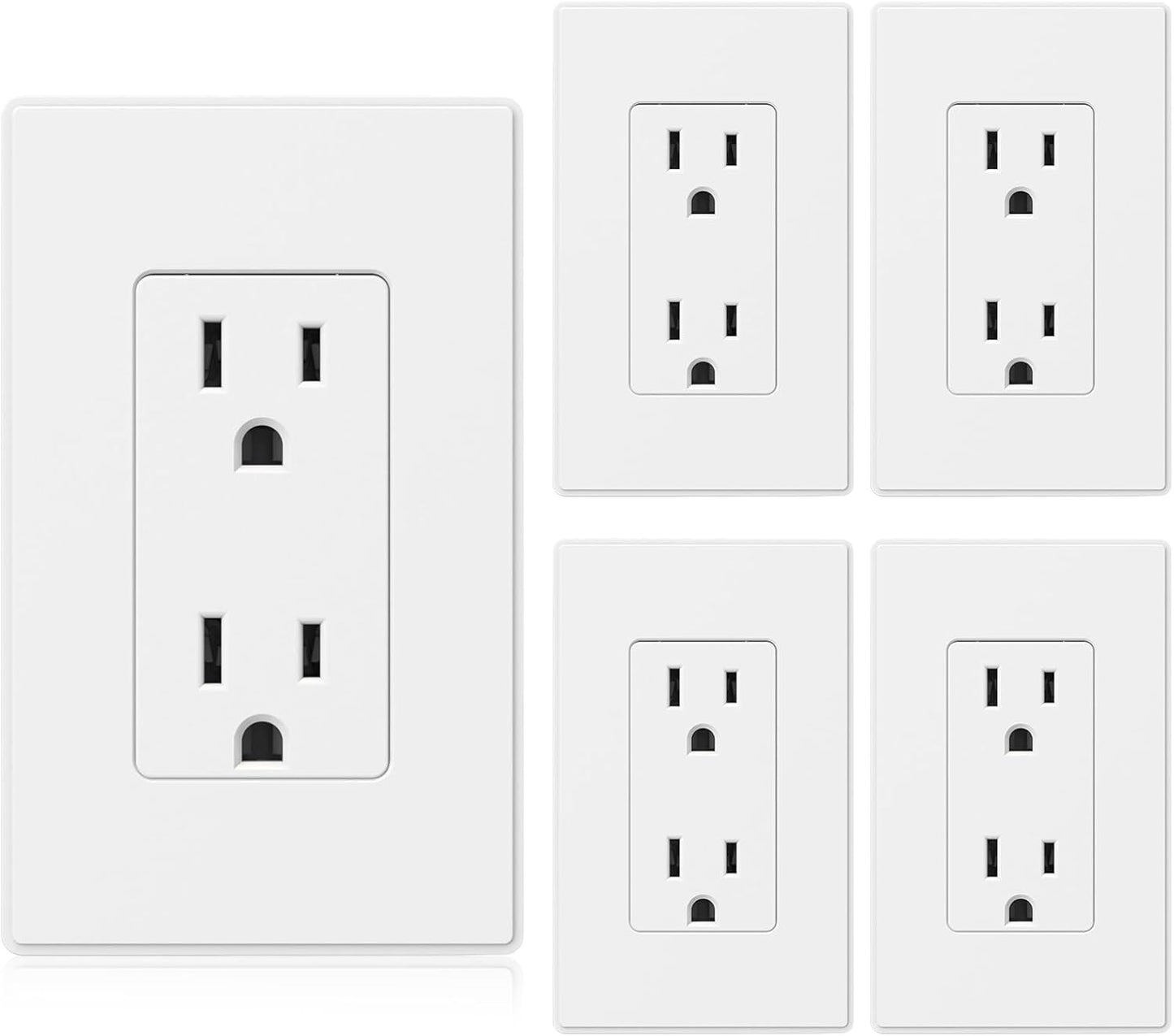 Enchufe pared estándar blanco mate 15A 125V NEMA 5-15R