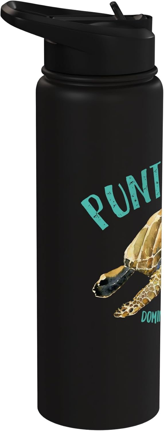 Botella agua acero inox aislada diseño tortuga mar