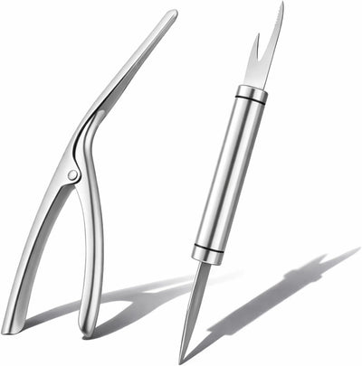 2 Pzas Herramienta Desvenado Camarones Acero Inox Plateado