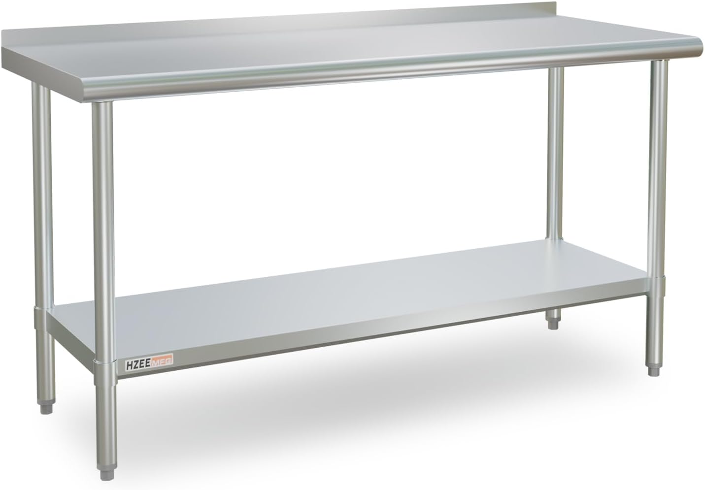 Mesa acero inox 24x60pulg con estante protector salpicaduras