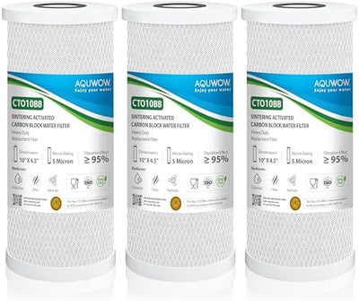 Filtro agua carbón 5 micrones 4.5x10pulg cartucho repuesto