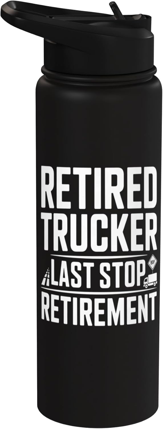 Bottella de agua aislada de acero inoxidable Retired Trucker