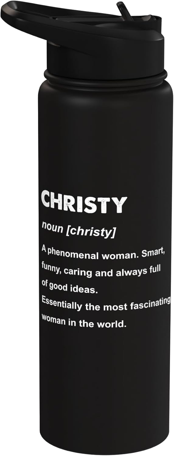 Botella de agua acero inoxidable Christy Name aislada