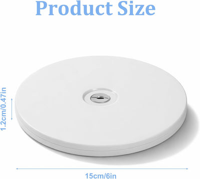 Lazy Susan organizador giratorio de 6 pulgadas bandeja de acrílico blanco con rodamientos de acero