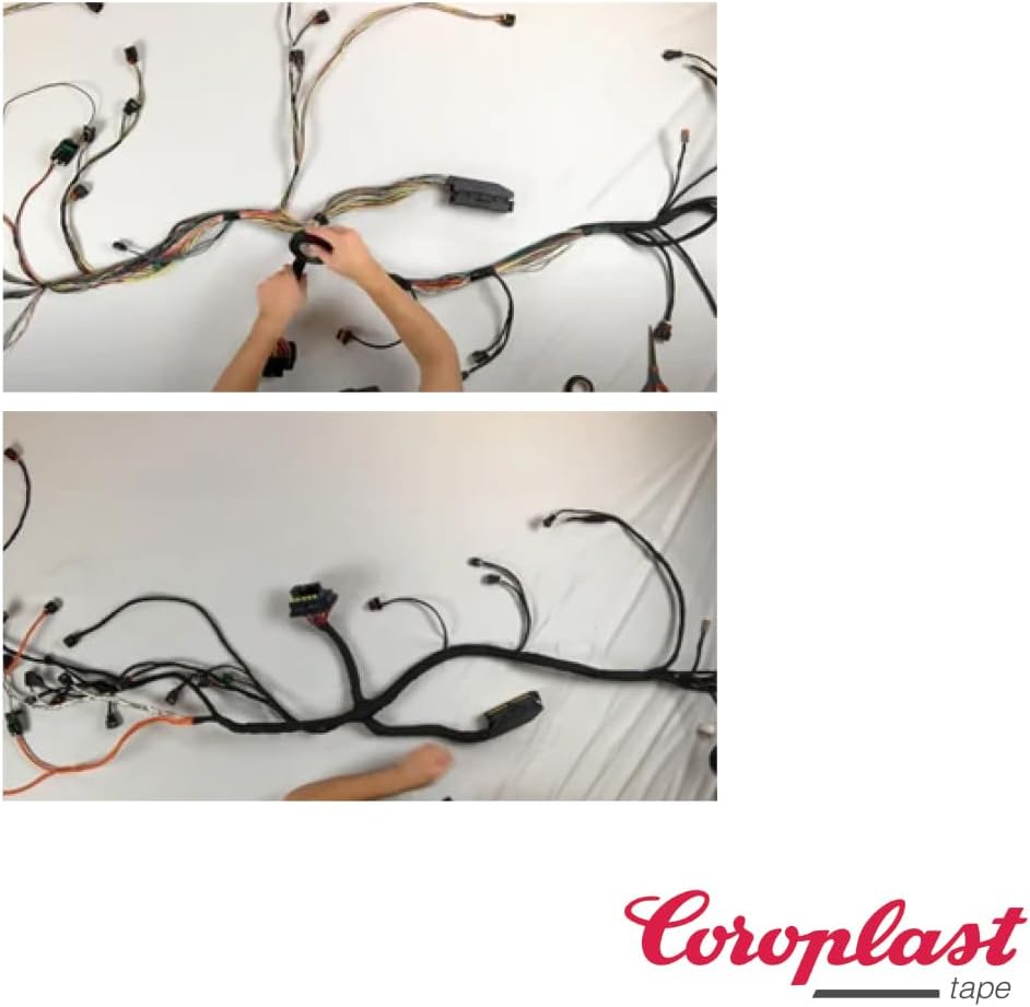 Cinta arnés cables PVC negro adhesivo acrílico 108.3pies
