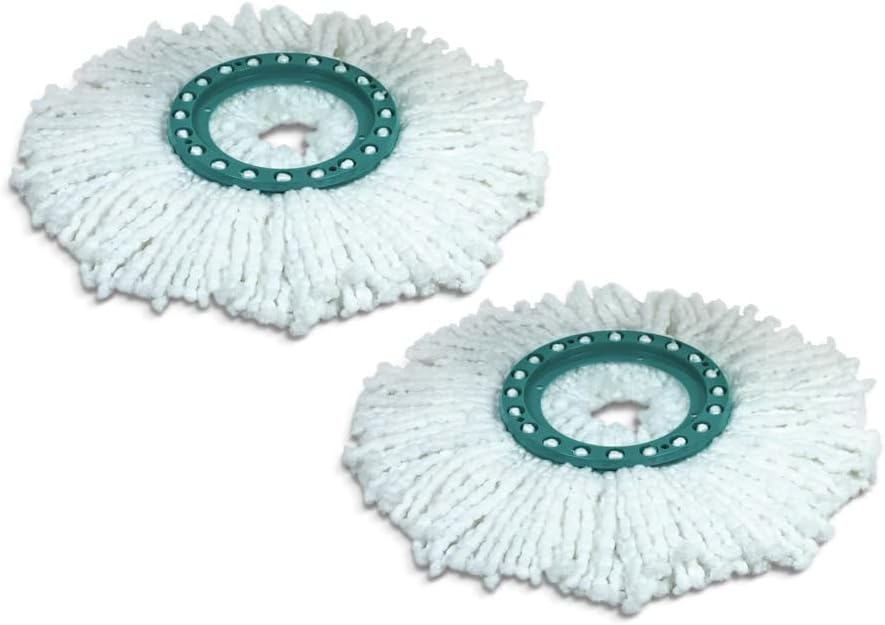 Set 2 trapeadores disco giratorio microfibra blanco 8.3x6.7x3.3in