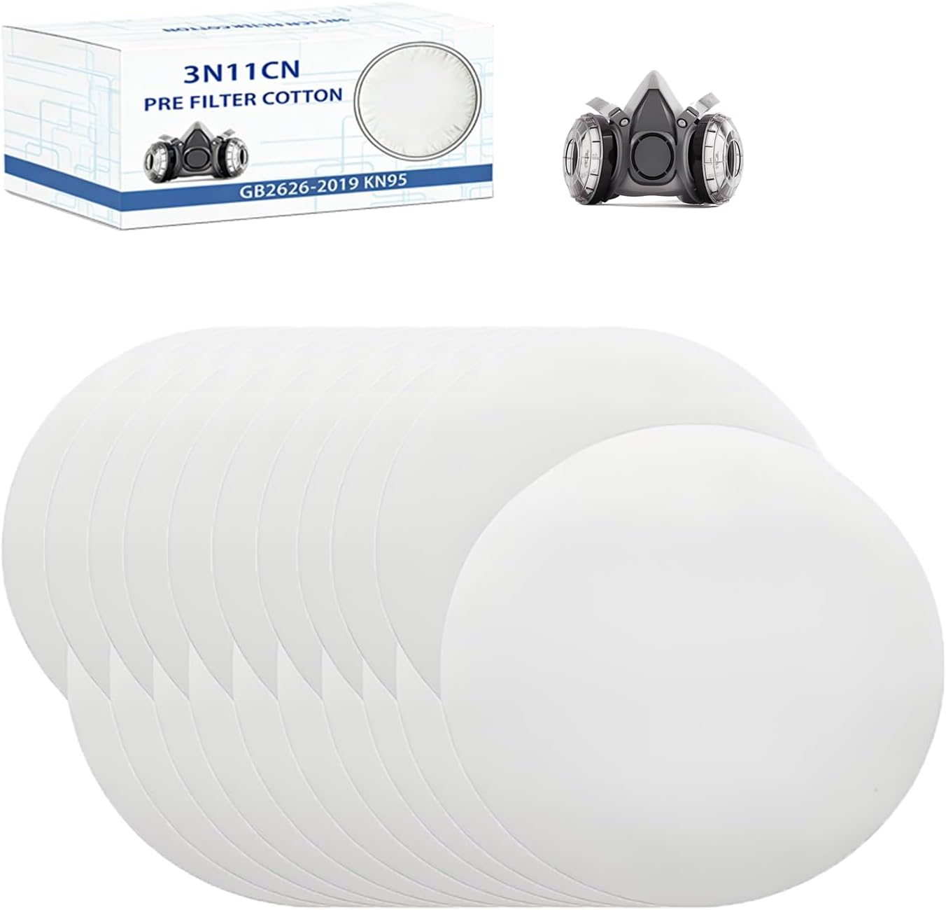 40 Almohadillas Filtro Algodón para Máscara Pintura Polvo