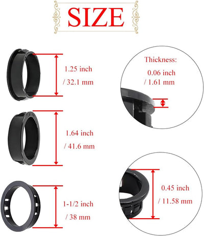 10 Pzas Buje Cable Alambre Presión Ojal Negro 1-1/2pulg