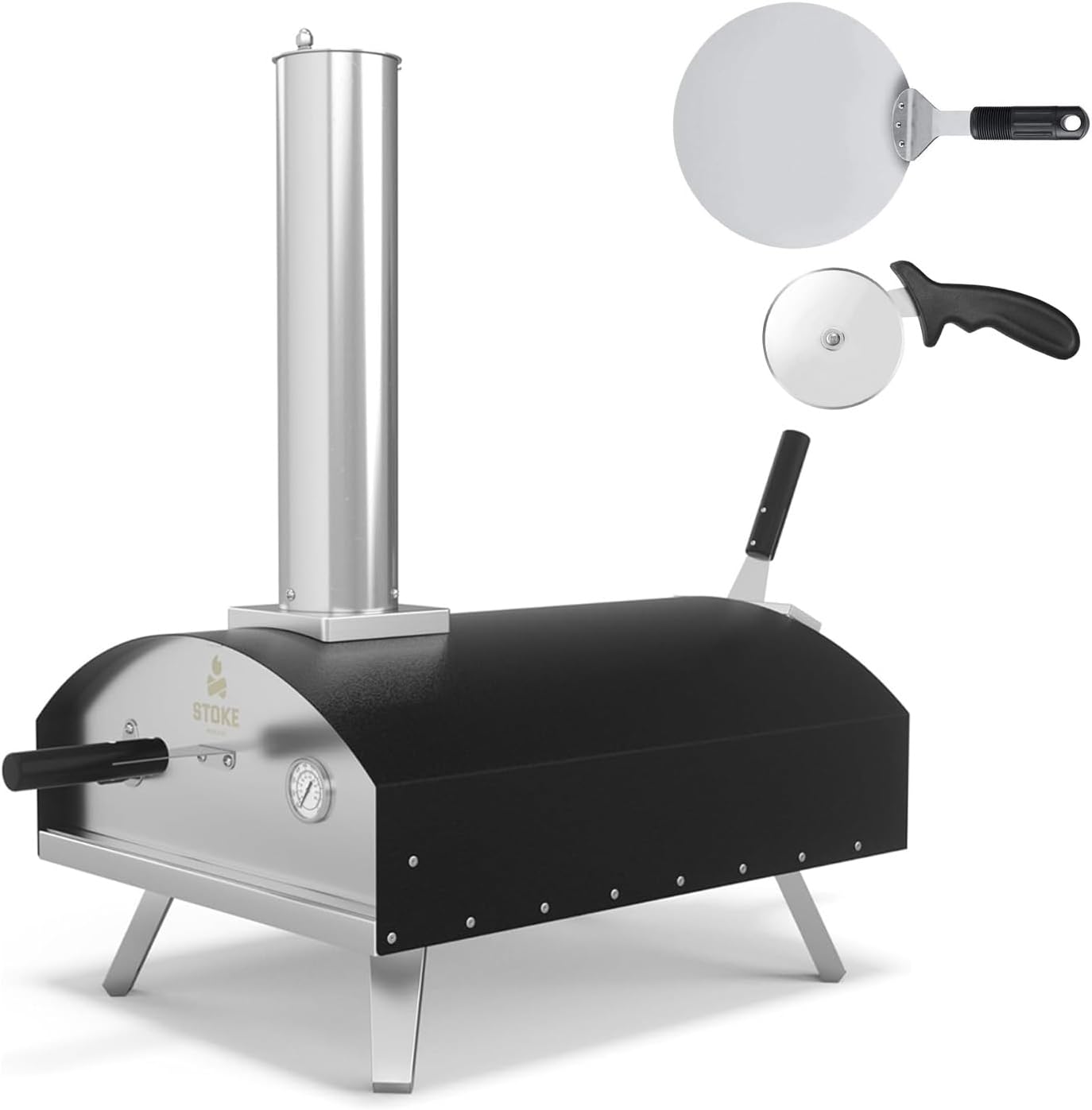 Horno pizza exterior 16pulg acero inox multicombustible
