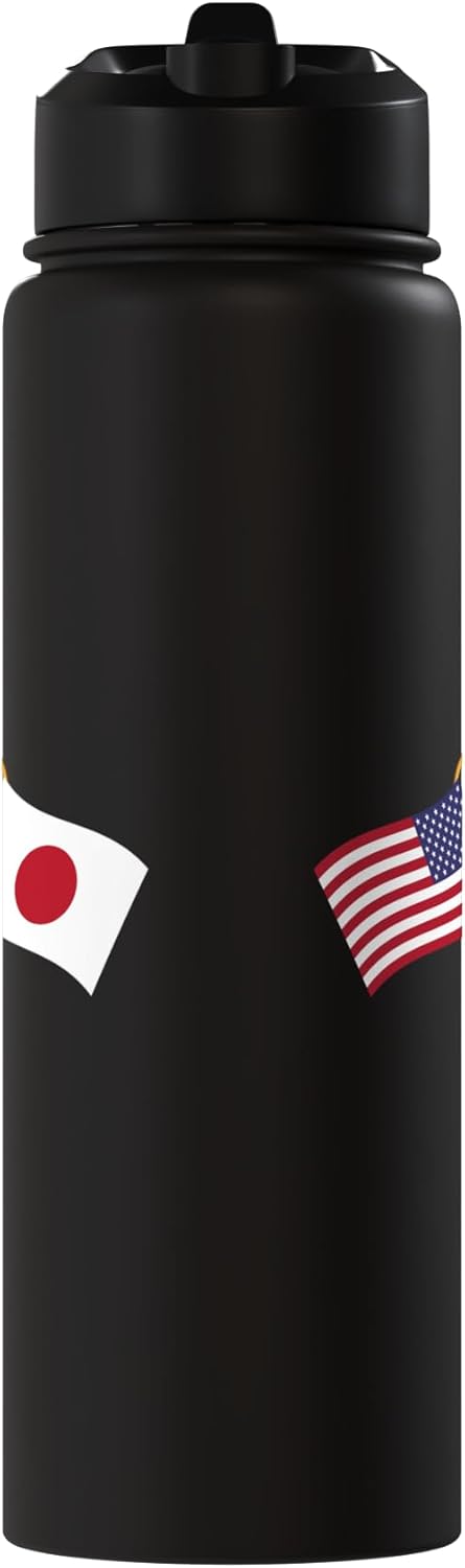 Botella de agua aislada de acero inoxidable bandera de Japón