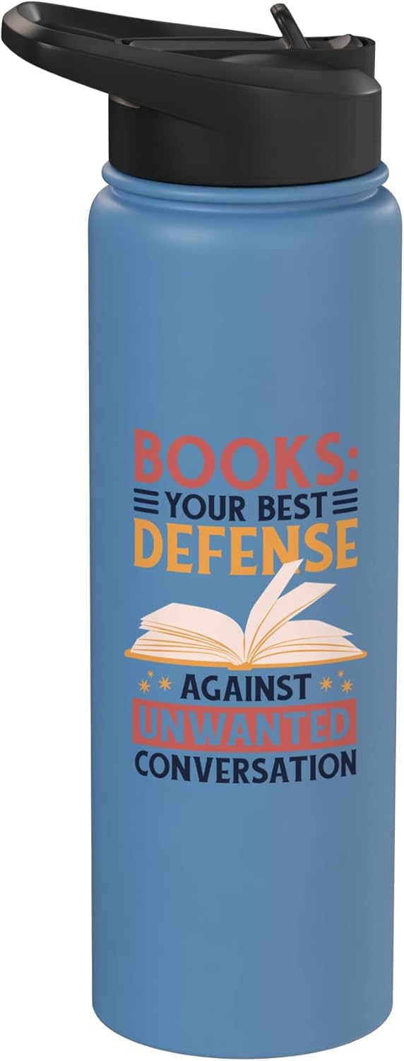 Botella agua acero inox aislada para libros