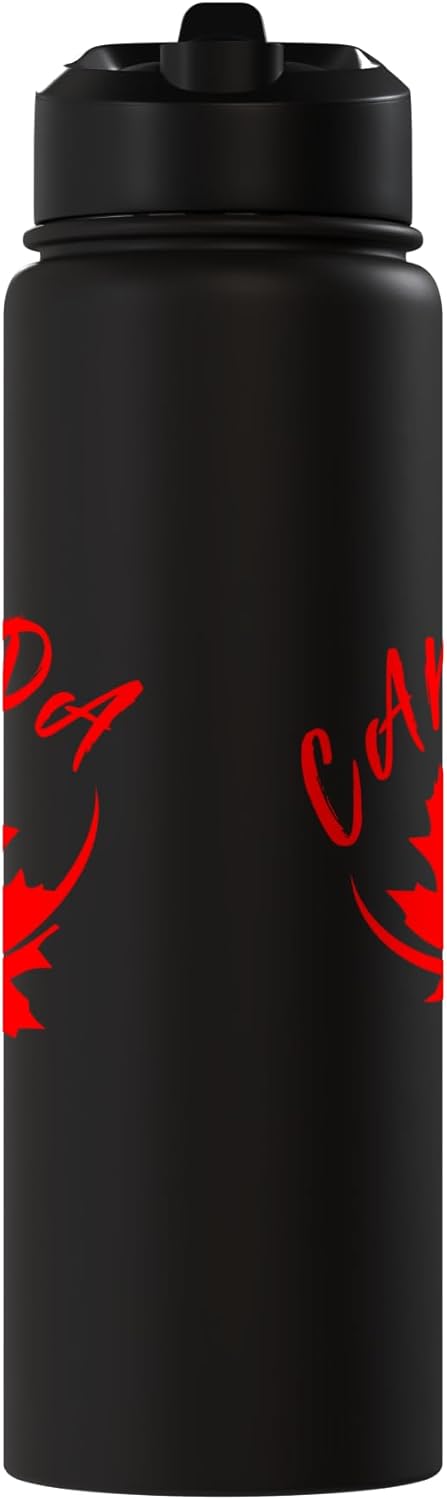 Botella de agua aislada de acero inoxidable bandera canadiense
