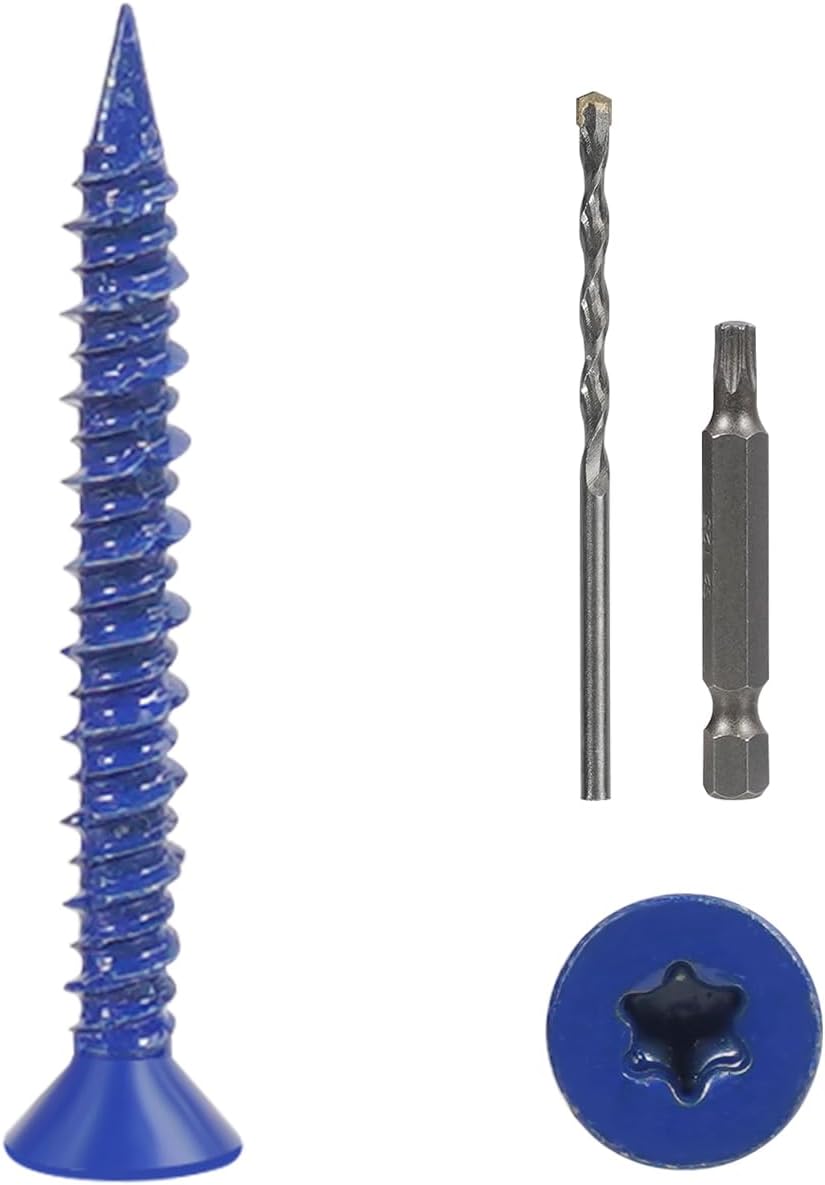 Tornillos hormigón acero carbono 3/16x1-3/4 brocas