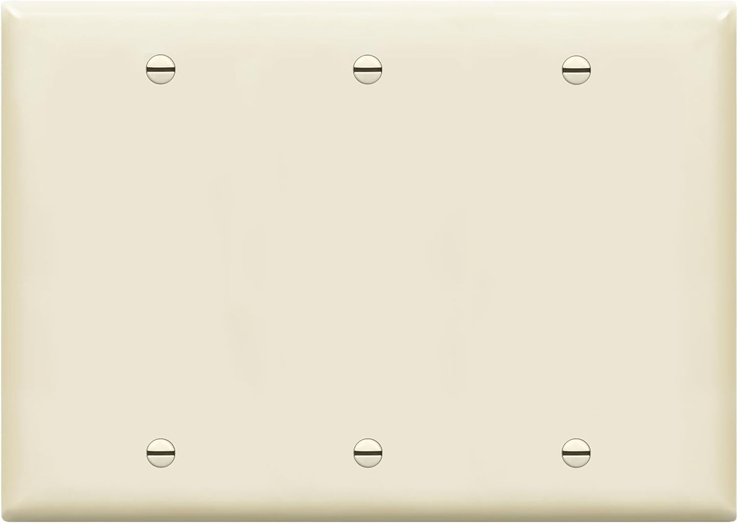 Placa pared triple blanco cubierta toma corriente 4.5x6.38pulg