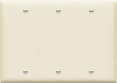 Placa pared triple blanco cubierta toma corriente 4.5x6.38pulg
