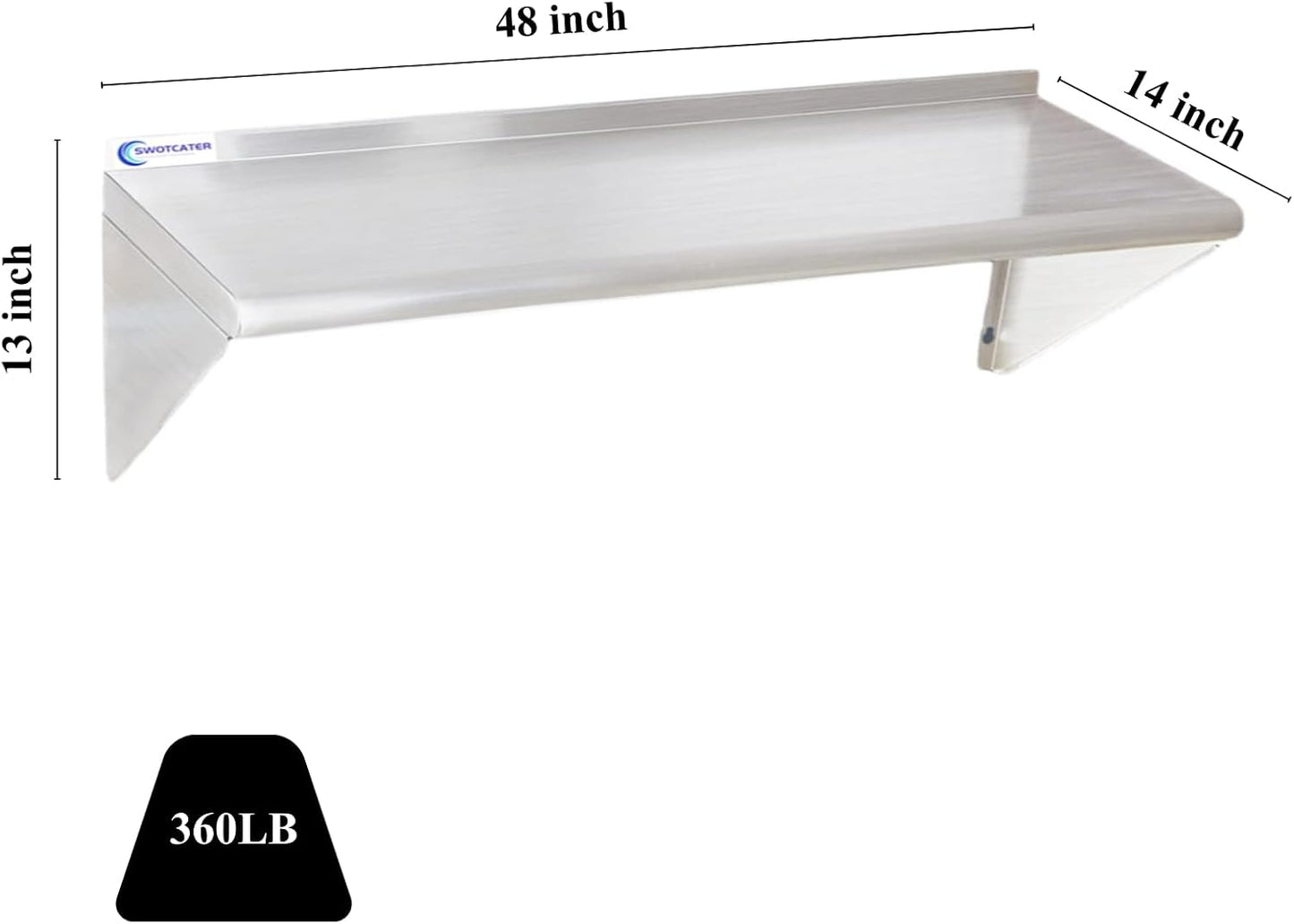 Paquete de 2 estantes de acero inoxidable para cocina